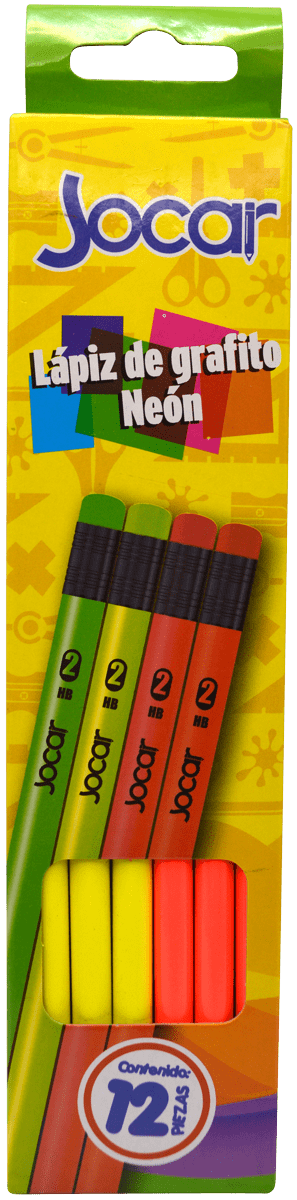 Imagen de JOCAR LAPIZ GRAFITO NEON C/12 PZAS (LNN)