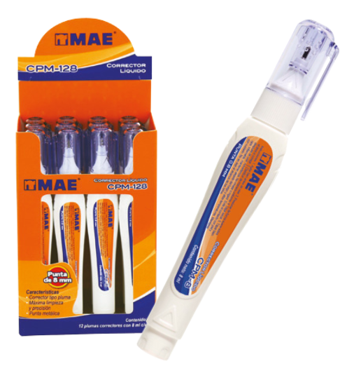 Imagen de MAE(48) CORRECTOR C/12 CPM-128 TIPO PLUMA 8ML