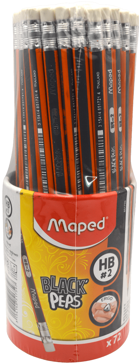 Imagen de MAPED(1) LAPIZ GRAFITO BOTE C/72 PZAS BLACK PEPS (851759ZT/851759ZV) BLACK PEPS
