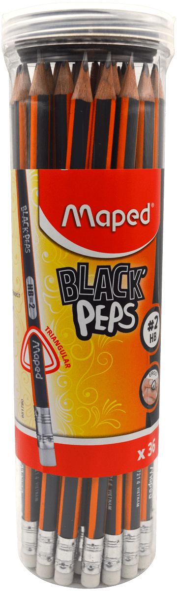 Imagen de MAPED(12) LAPIZ GRAFITO BOTE C/36 PZAS BLACK PEPS (851780ZV/851780ZT)