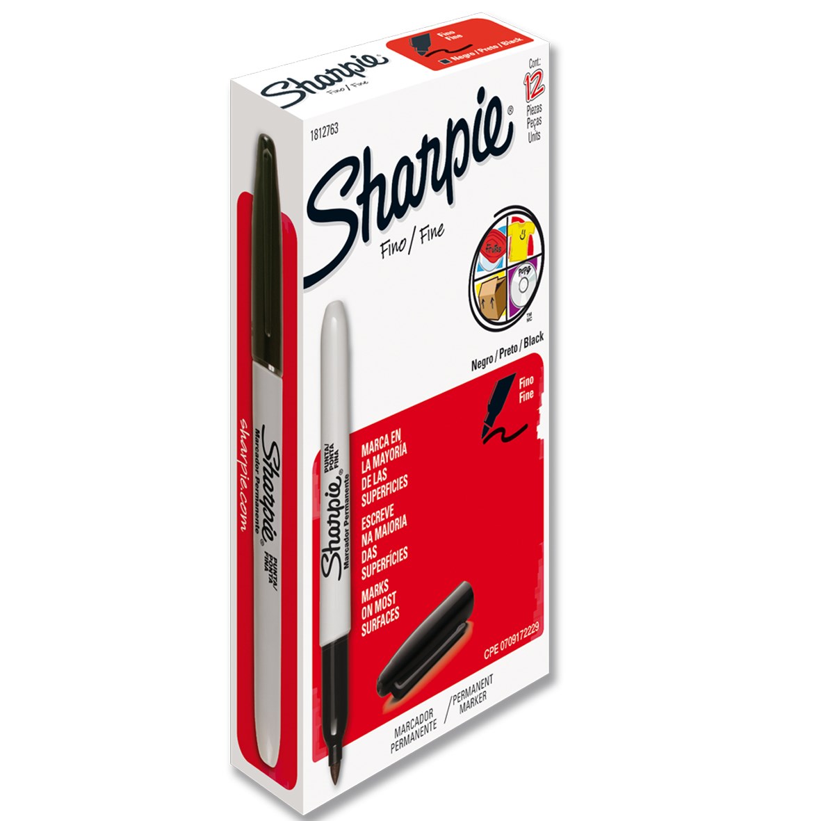 Imagen de SHARPIE(12) MARCADOR P/FINO C/12 PZAS 1 SOLO COLOR  (1812766/2102504/1812765/1812764/30002B/30003B)