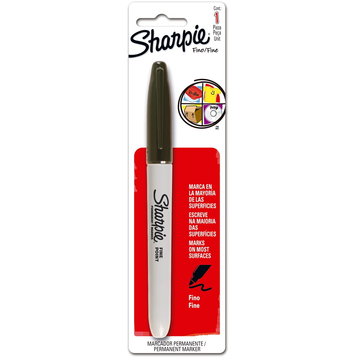 Imagen de SHARPIE(36) MARCADOR P/FINO C/1 BLISTER (1812752)