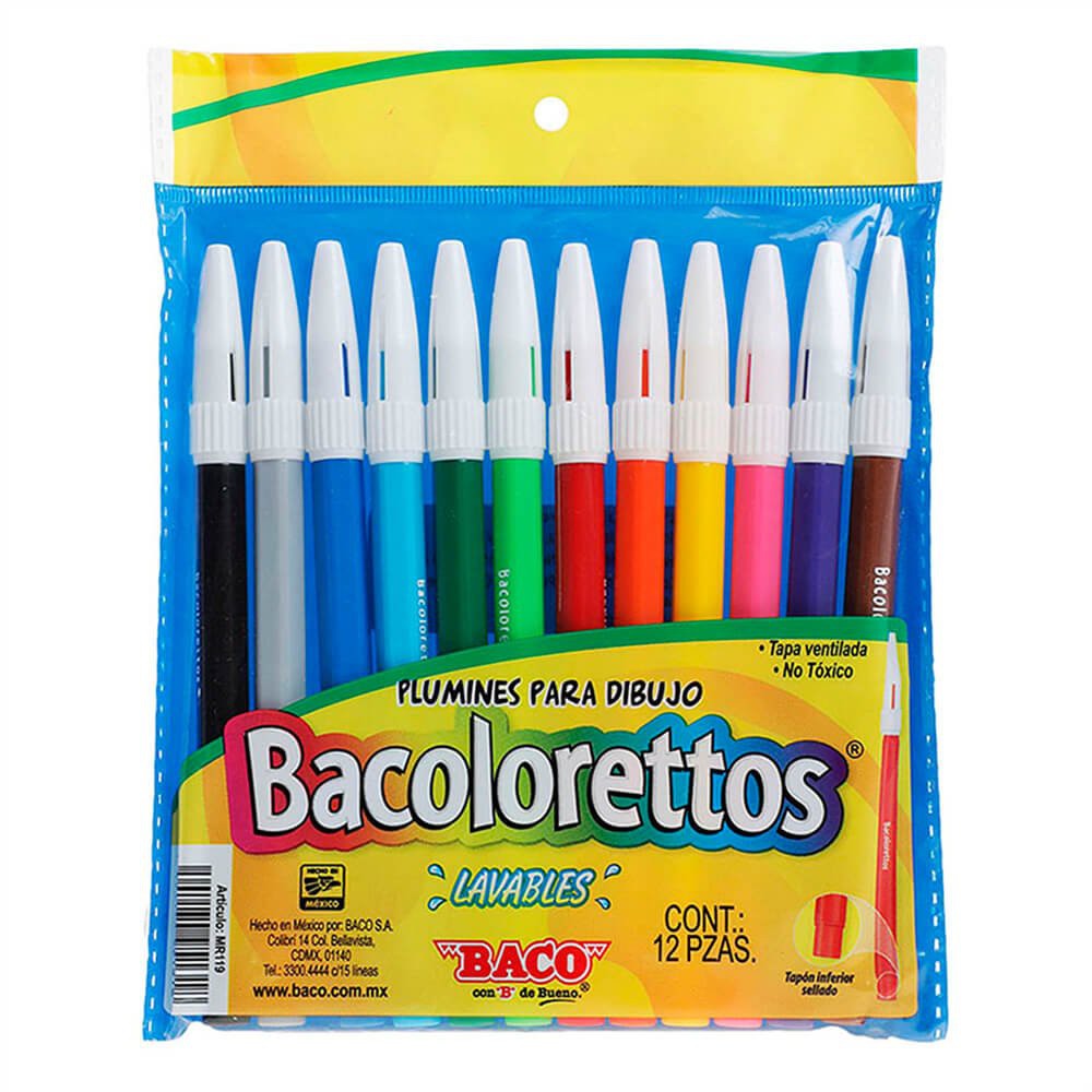 Imagen de BACO(50) PLUMINES MR119 BACOLORETTO C/12 LAVABLES