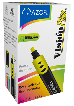 Imagen de AZOR(12) VISION PLUS C/12 RESALTADOR COL.FTE/PASTEL (301.2600)