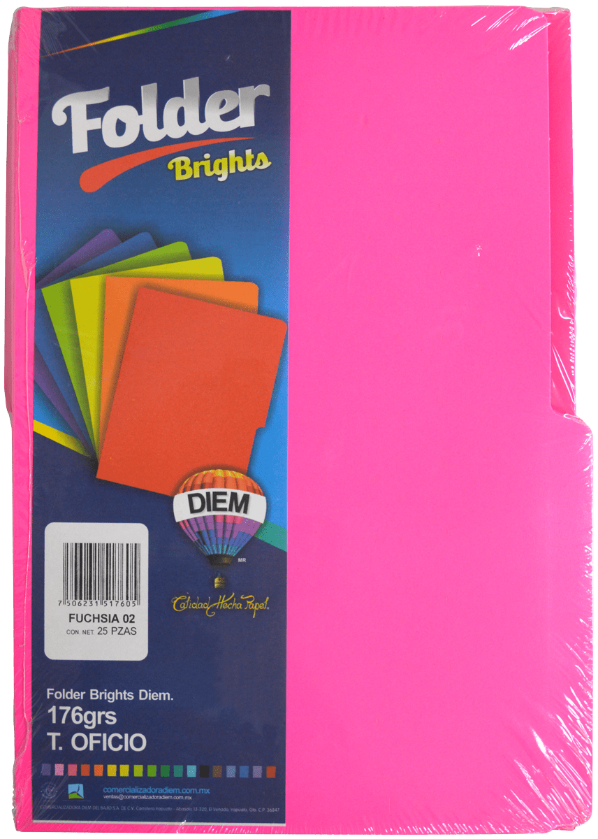 Imagen de DIEM(20) FOLDER BRIGHTS T/OFICIO C/25 PZAS