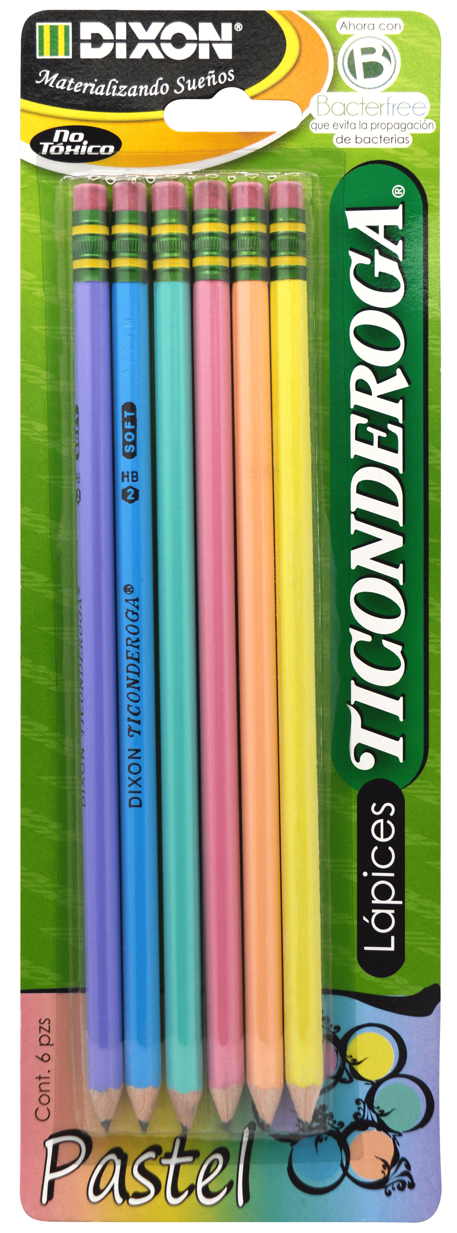 Imagen de DIXON(12) LAPIZ TICONDEROGA PASTEL C/6 (52298)