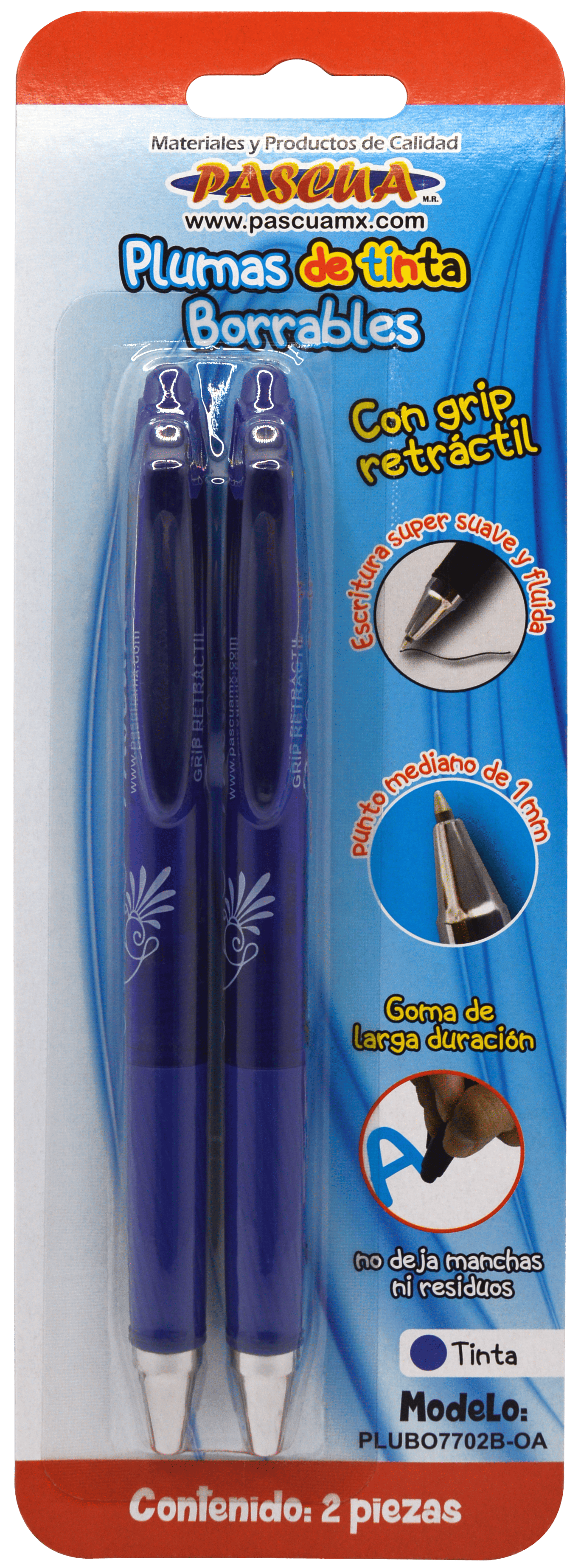 Imagen de PASCUA(1) PLUMA TINTA BORRABLE BLISTER C/2 (PLUBO7702B)