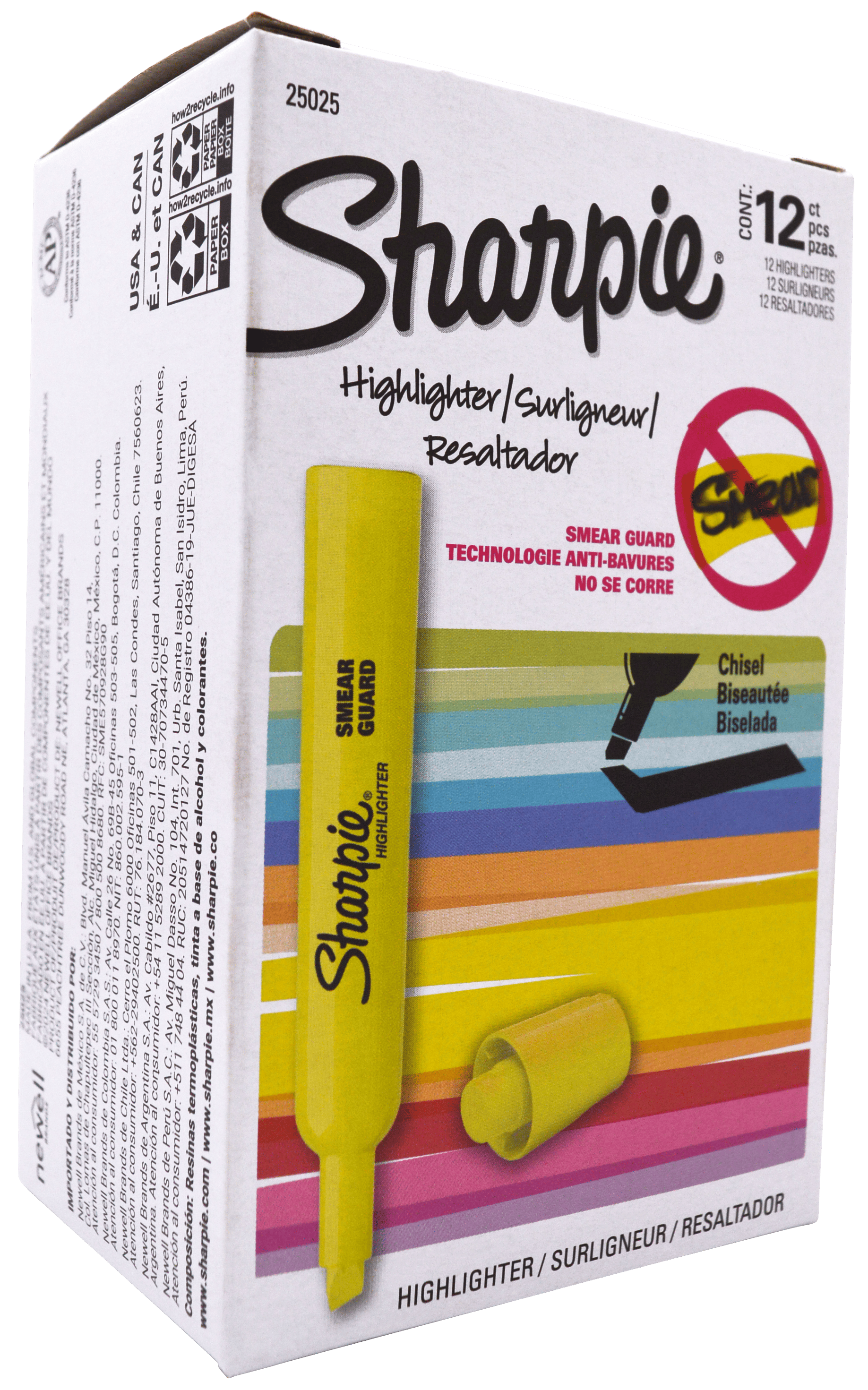 Imagen de SHARPIE(12) MARCATEXTOS C/12 PZAS (2500/2501/2502/25026B) SHACT TANK GREEN O/S