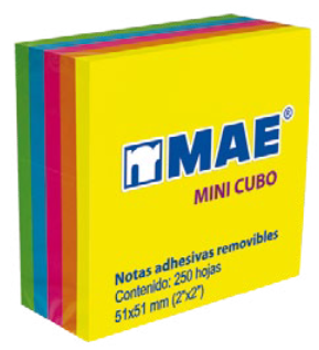 Imagen de MAE(48) CUBO 21203 MINI NOTAS NEON C/250HJS 5X5